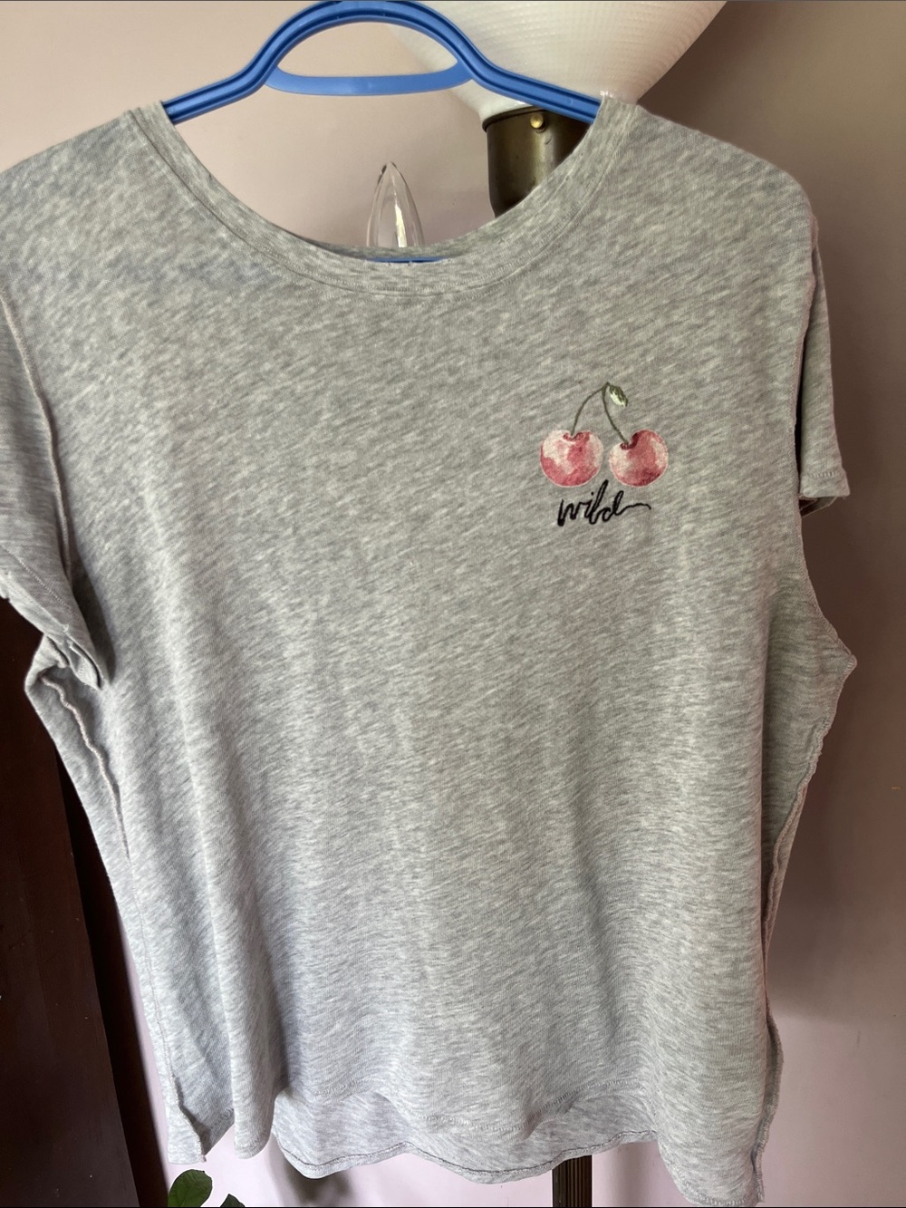 We The Free Gray Cherry Graphic Women's Tee-Distressed